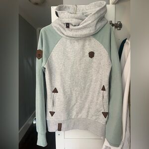 Naketano Mint and Gray Hoodie